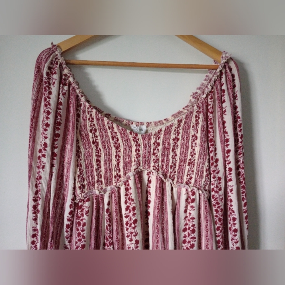 Boho Style Long Sleeve Mini Dress Size Medium - Picture 6 of 15